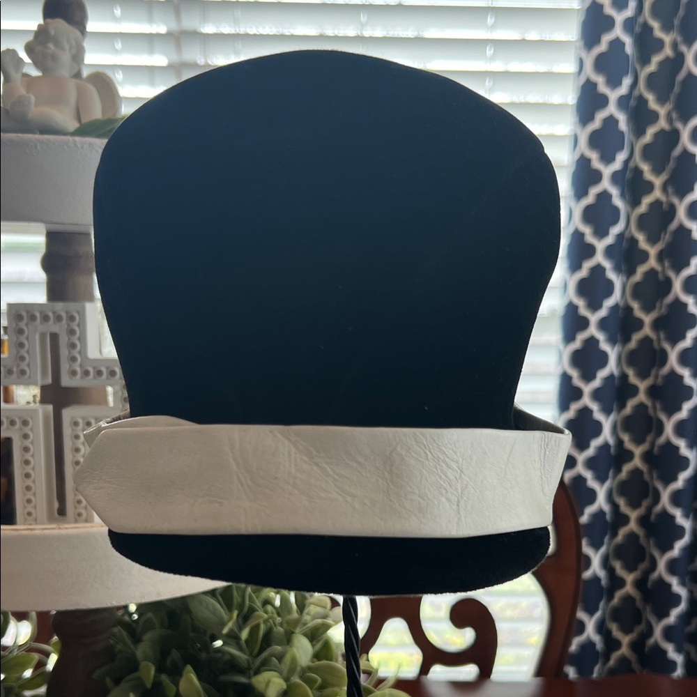 Miss Dior Cloche Hat, Black with White Leather Band, Perfectly Vintage